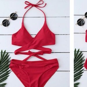NWT Zaful halter cutout wrap bikini